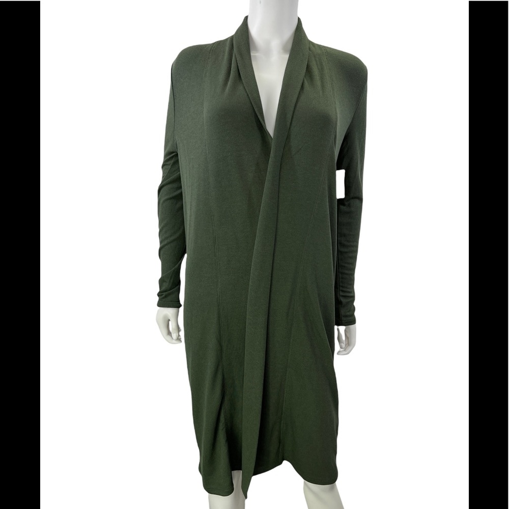 Halston Green Duster Long Cardigan Sweater XS X Small NWT